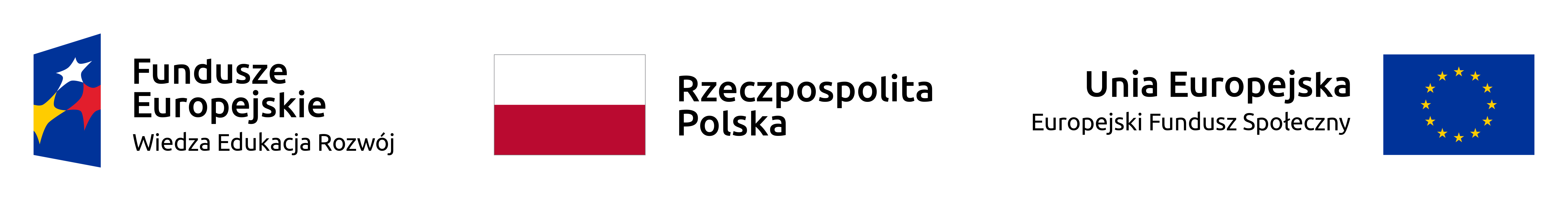 Logotypy: Program Wiedza, Edukacja Rozwój, flaga Polski, Unia Europejska, Europejski Fundusz Społeczny